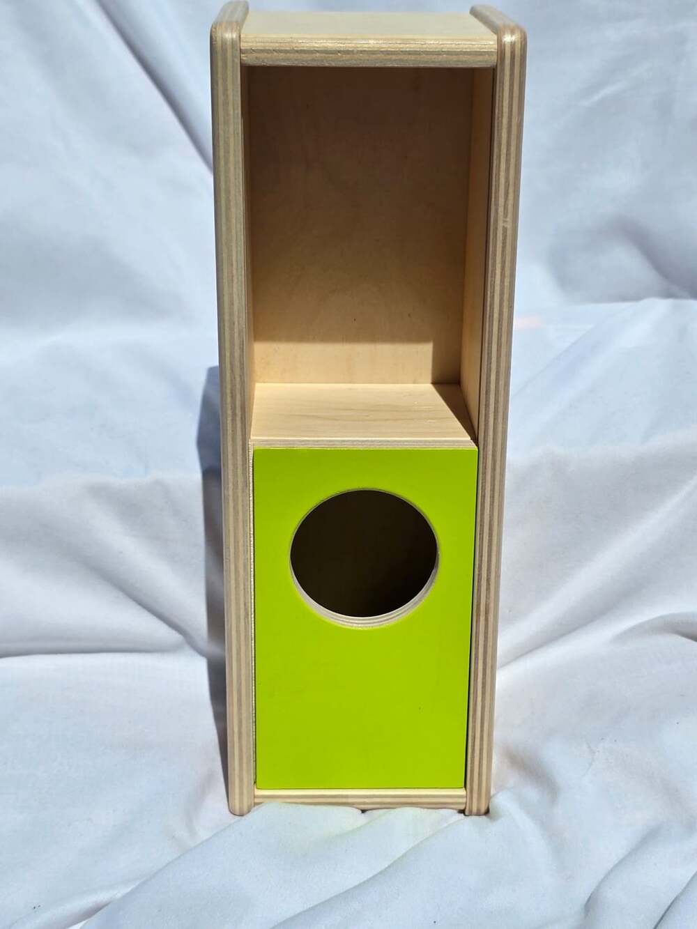 Lovevery Sliding Top Box Wooden Toy With Green Ball